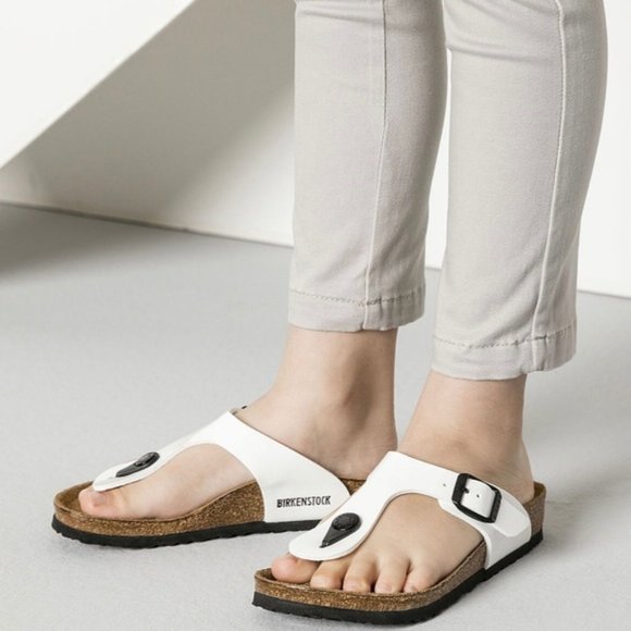 Birkenstock White Patent Leather Gizeh Sandals-NWT - Picture 8 of 8
